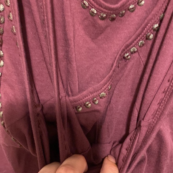 Y2K I blues | Deep Purple Layered & Studded Short Sleeve Tee Shirt | Size small - Picture 7 of 9